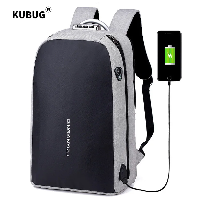 

New Anti-Theft Password Lock Backpack USB Charging Student Bag Waterproof Travel Business Computer Bag Teenager Campus Backpacks