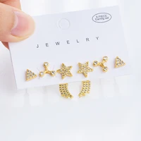 fashion 6 piece set star studs earrings for women korean style earrings anniversary girl jewelry gift