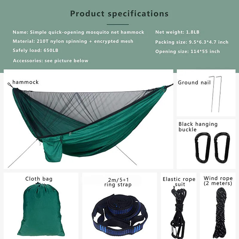 Outdoor Sun Shelter Camping Hammock with Mosquito Net and Flying Tent Portable Lightweight Nylon Hammocks UV Tarp | Спорт и