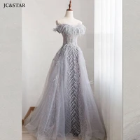 lace feather prom dresses new sweetheart backless aline silver gray crystal evening gown luxury vestido graduacion largo custom