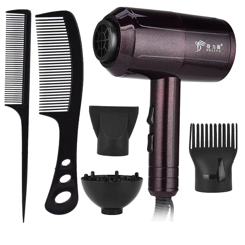 

Professional Negative Ion Blow Dryer Salon Hairdressing 3 Heat And 2 Speed Hair Dryer Electric Hairdryer Diffuser Nozzle Comb