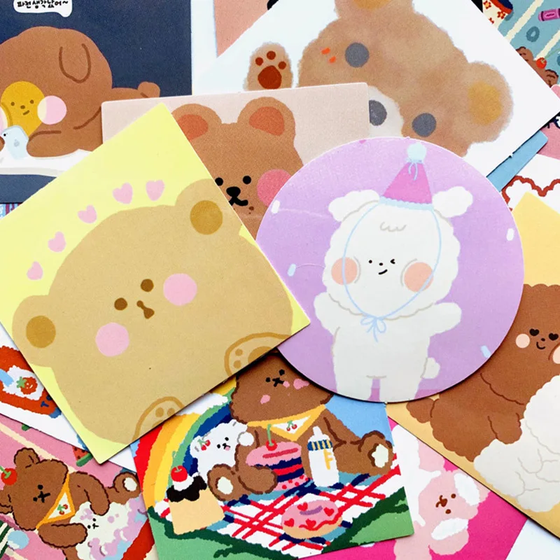 

20pcs Ins Kawaii Bear Graffiti Sticker Scrapbook Mobile Phone Diary Suitcase Stationery DIY Decoration Stickers