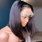 Luvin Bone прямой прозрачный 13x4 4x4, парики из человеческих волос на сетке, бразильские волосы без повреждений, Короткие фронтальные парики для черных женщин