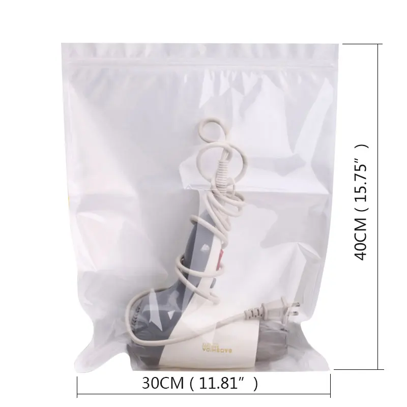 50 шт. чистый белый самозапечатывающийся пакеты с застежкой zip-lock потребительская упаковка в виде поли отверстие для подвешивания для хранения мешок на молнии - Цвет: 30x40cm
