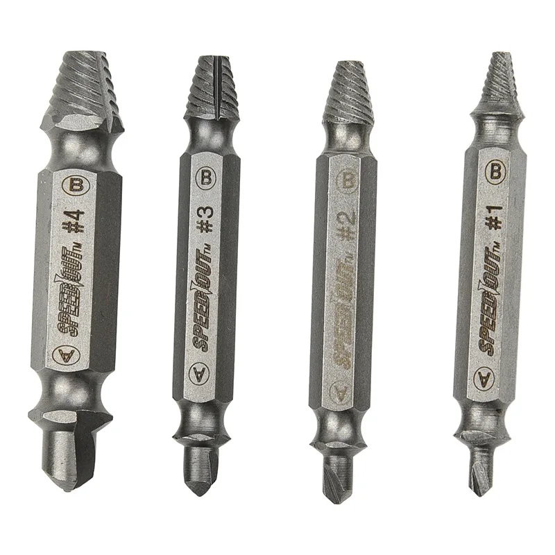 

4pcs Damaged Screw Extractor Drill Bit Set Easily Take Out Broken Screw,Bolt Remover Stripped Screws Extractor Demolition Tools