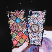 square vintage case for iphone 11 pro xs max xr x national style phone shell cases for iphone 7 6 6s 8 plus 11 2019 back cover