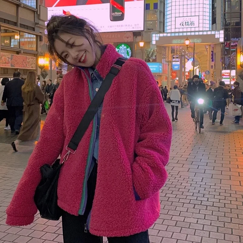 

Женская куртка из искусственного меха, с воротником-стойкой