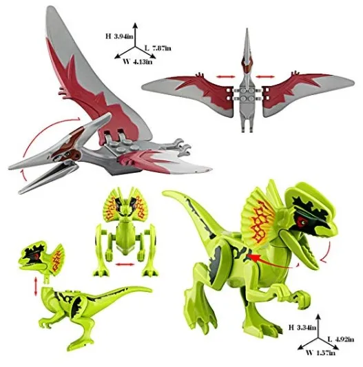 20 шт./партия строительные блоки с динозаврами мир Юрского периода 2 тиранозавра