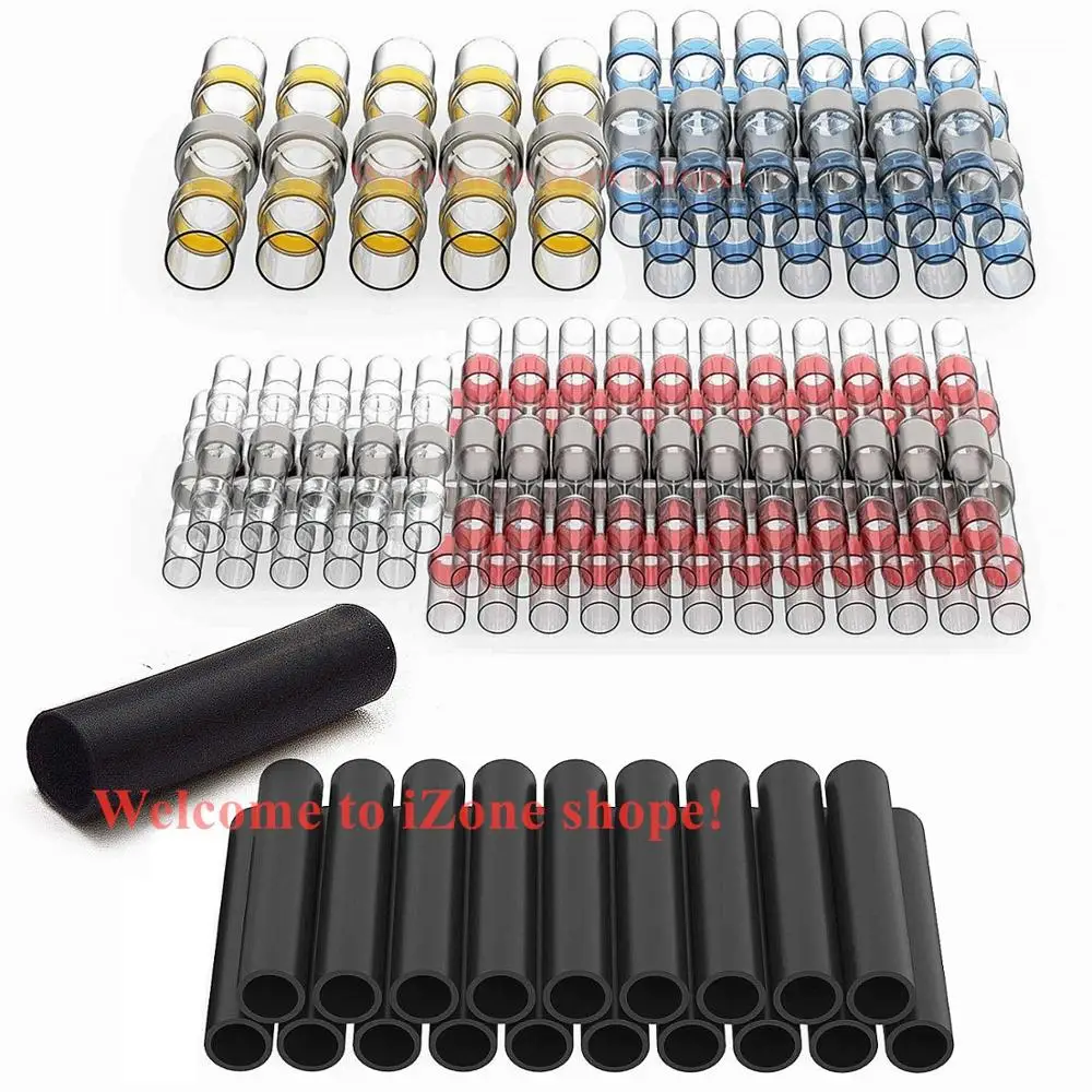 100 шт. термоусадочные трубки φ 3 мм и соединители для кабелей|Терминалы| |