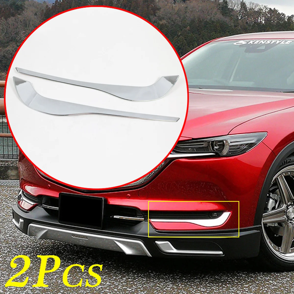 

Хромированный, подходит для Mazda CX-5 KF 2017 2018 2019, аксессуары, передний противотуманный светильник, лампа для бровей, защитная крышка, отделка, противотуманный светильник, автомобильные внешние части