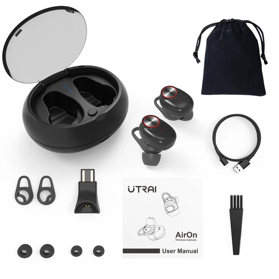 Беспроводные наушники UTRAI Bluetooth 5,0 Ture, беспроводные стерео наушники, гарнитура TWS HIFI, бас с микрофоном, Спортивная игровая гарнитура