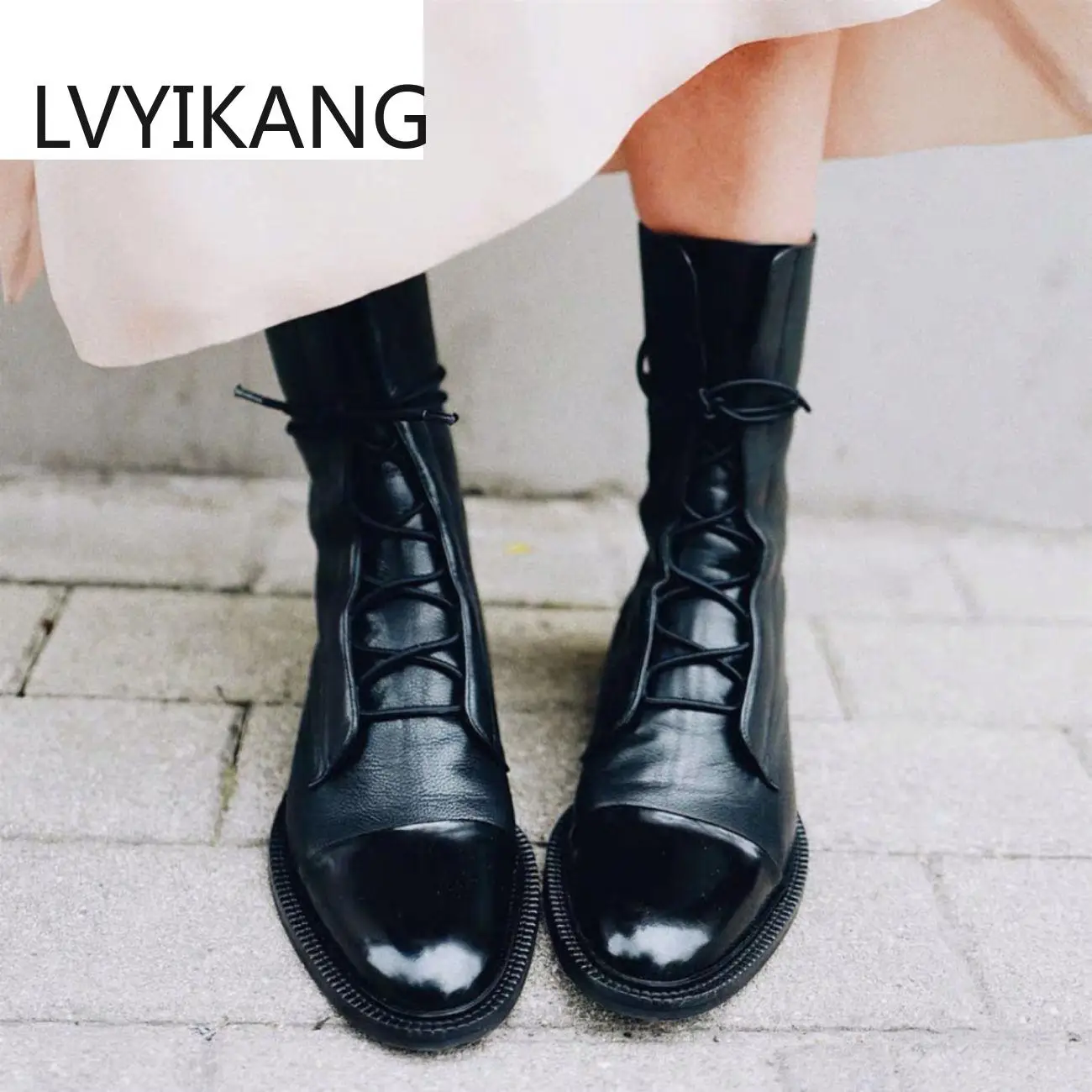 

New 2020 Winter Thick With Thick Bottom British Locomotive Martin Boots For Cylinder Knight Ladies Boots mid-calf boot women