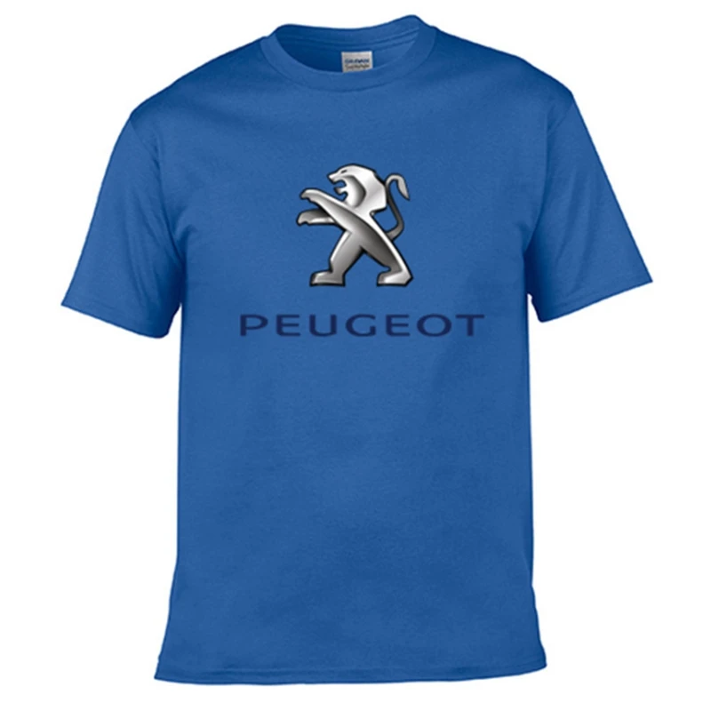 

2021Creative designr PEUGEOT logo t shirt solid color cotton T Shirt Men's New Arrival Style Short Sleeve Men t-shirt