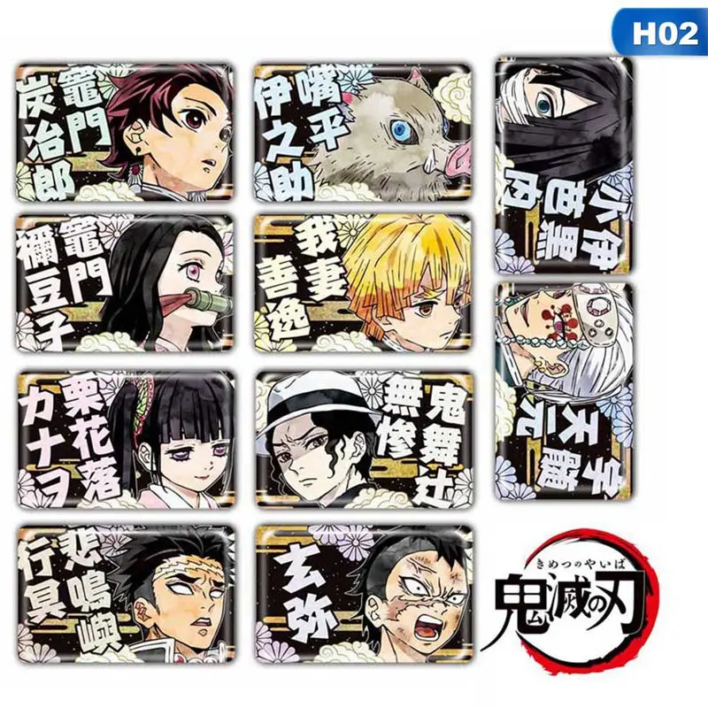 

10 Pcs/set Demon Slayer Kimetsu No Yaiba Anime Card Sticker Pack DIY Card Decorative Mobile Stick Label Craft Stickers