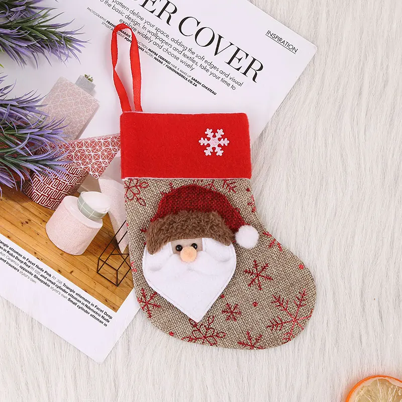 А 1 шт. Рождественский чулок мини носок Санта Клаус снеговик висячие украшения