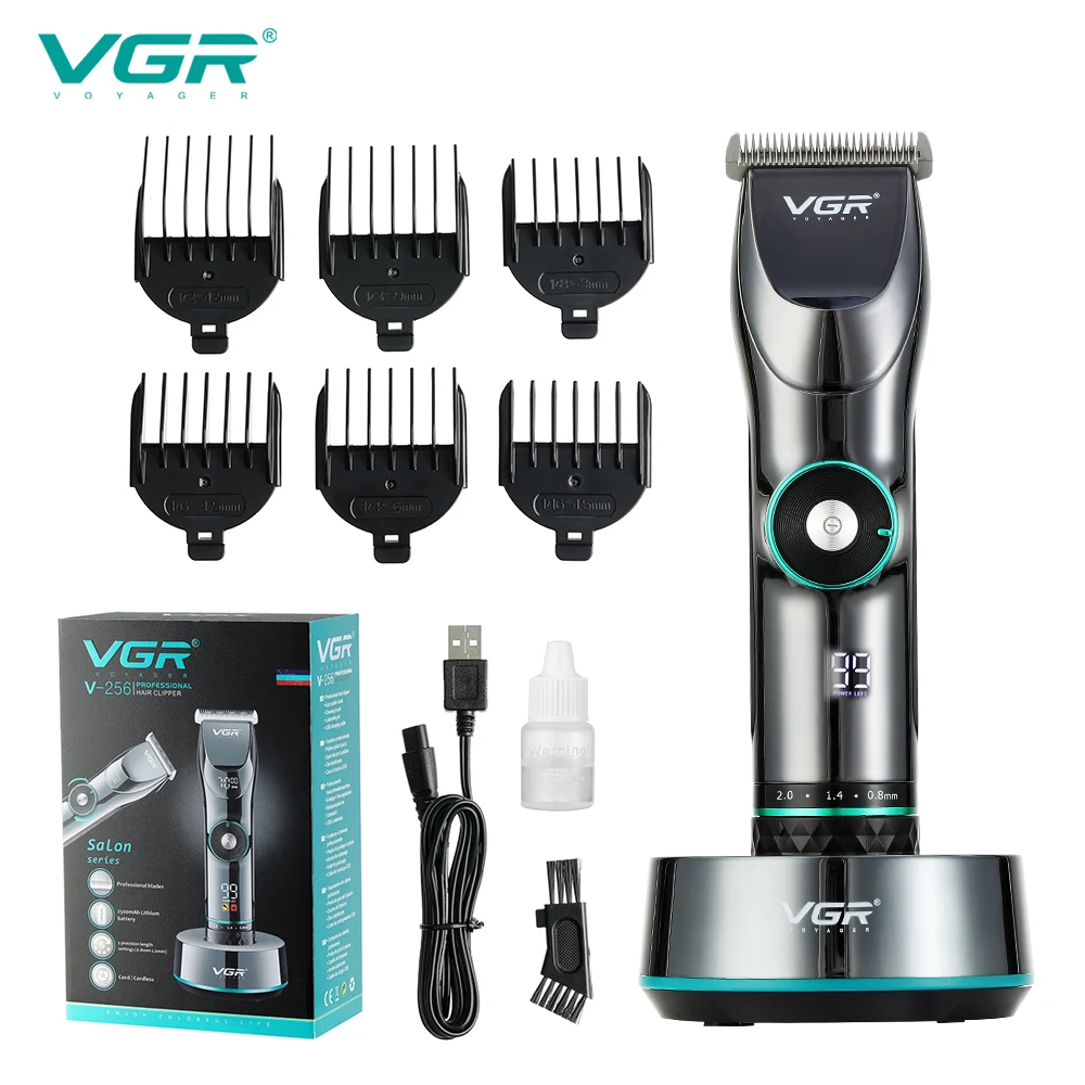 

VGR professional electric hair clipper digital display variable speed electric hair cutter beard trimer precision machine