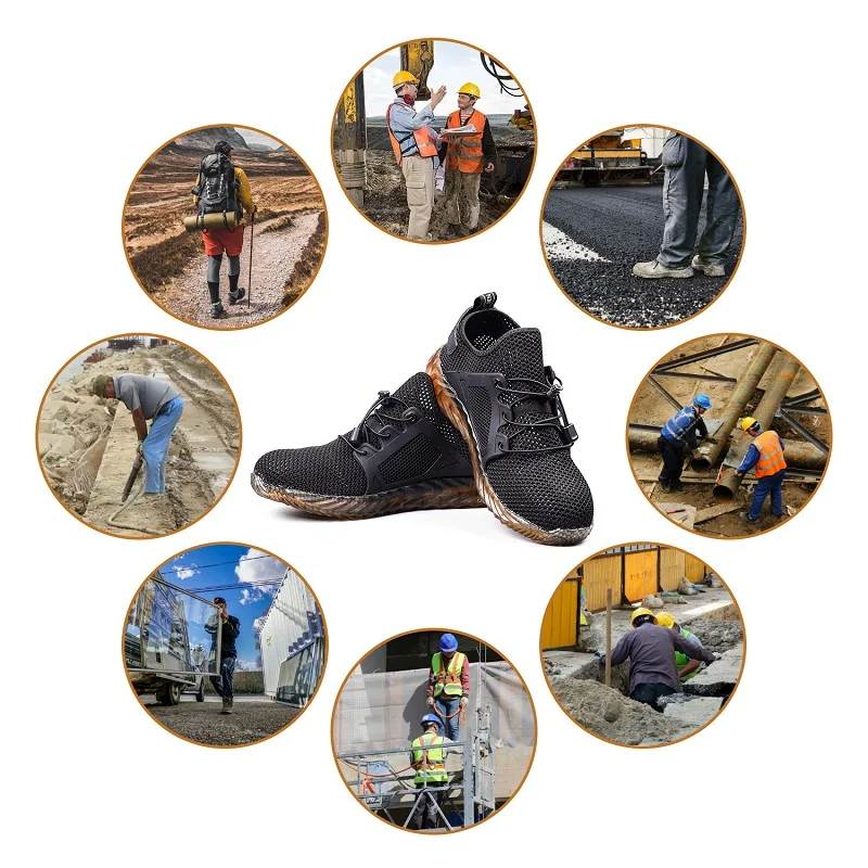 

Work & Safety Boots Men Steel Toe Shoes Men Safety Shoes Puncture-Proof Work Sneakers Breathable Work Shoes Male
