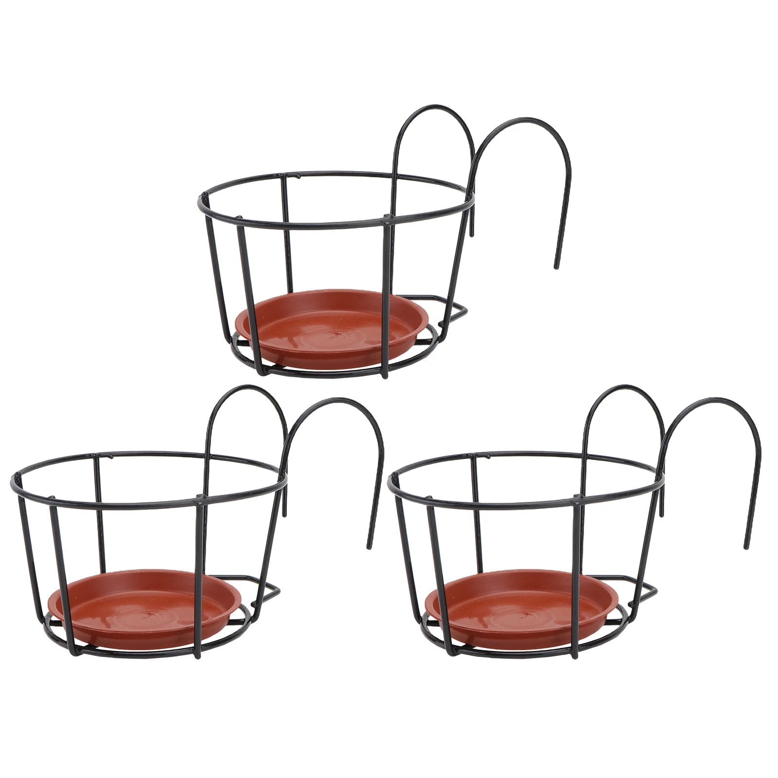 

3 Sets of Balcony Storage Shelf Hanging Vase Rack Windowsill Flower Stand Decor