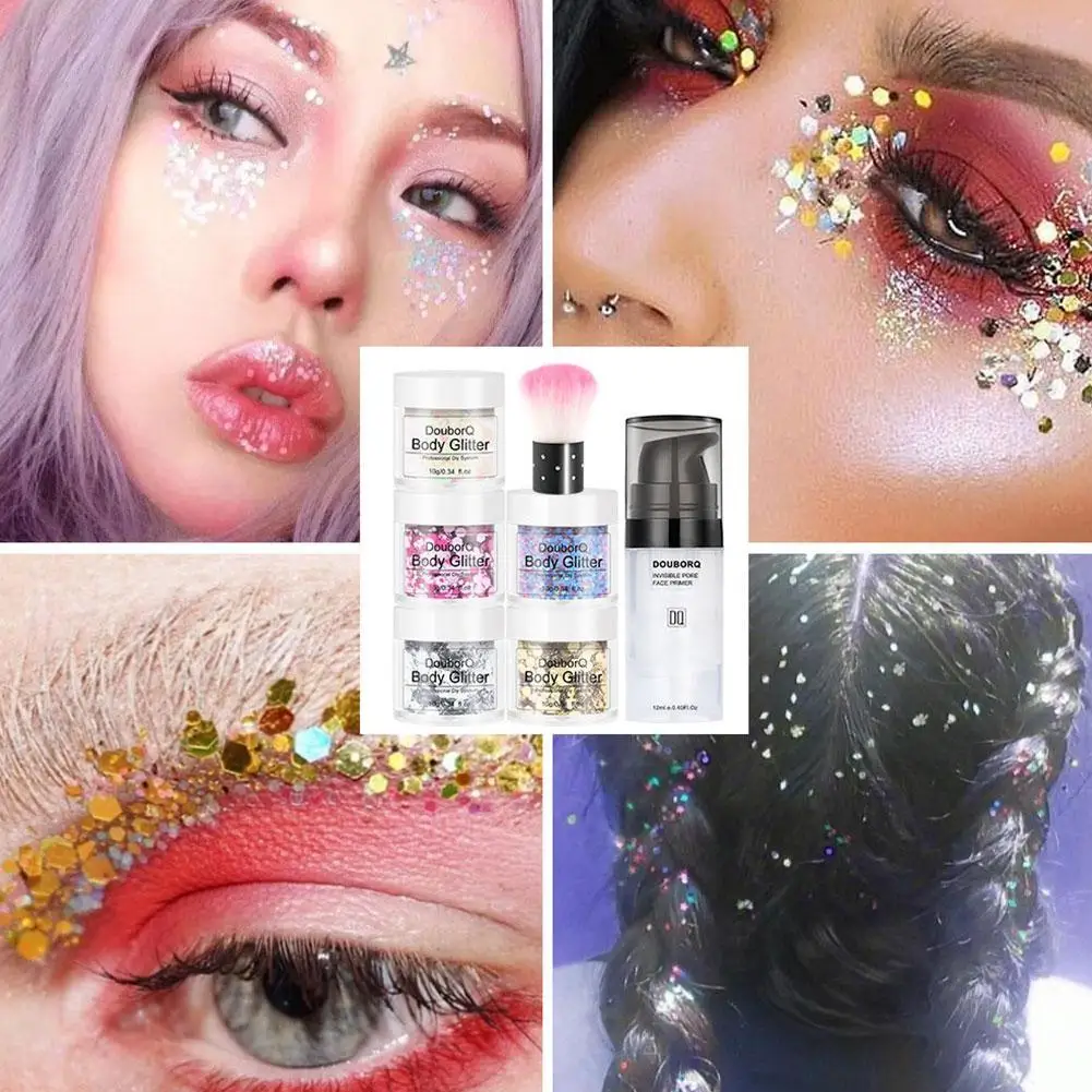 

Eye Glitter Nail Hair Body Face Glitter Gel Mermaid Cream Flash Festival Art Sequins Party Glitter Decoration Loose Heart F C6J1