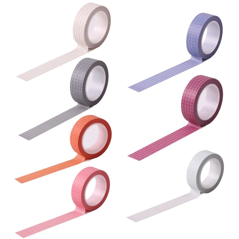 

10M Grid Washi Tape Japanese Paper DIY Planner Masking Tape Adhesive Tapes Stickers Decorative Stationery Tapes