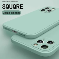 new blue color original square liquid silicone case for iphone 12 mini 12 pro max 11 pro max x xs max xr 7 8 plus coque