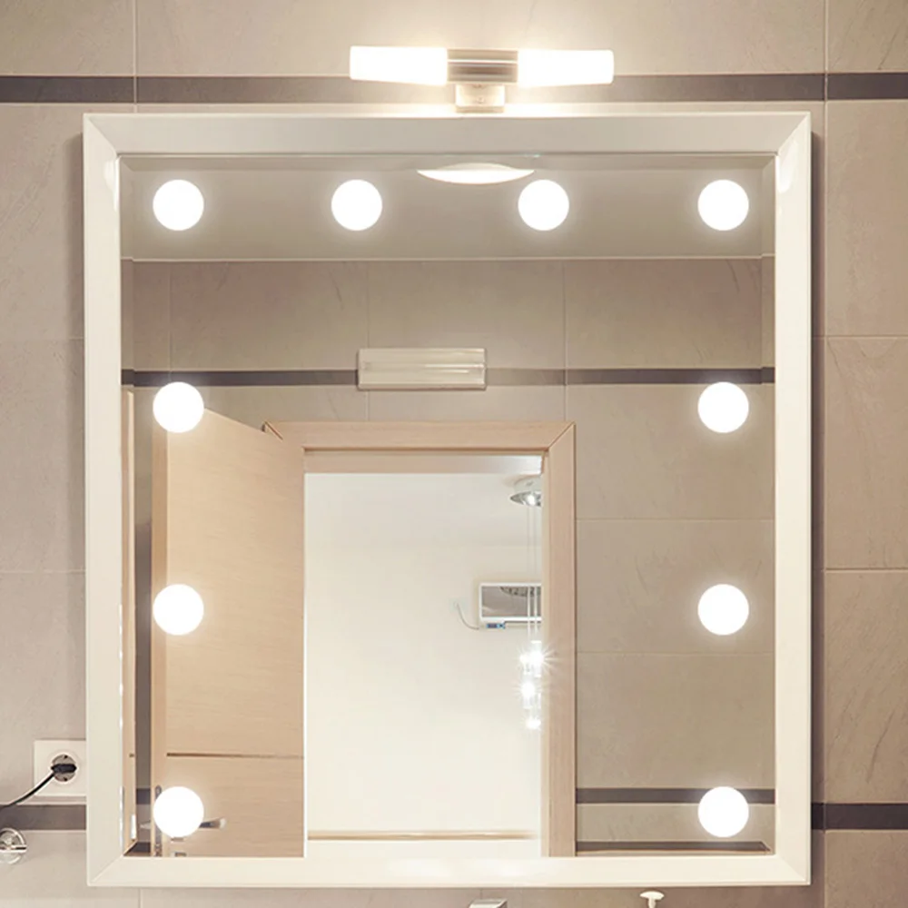 6/10/14 bulbs LED vanity mirror lights USB Makeup Mirror String Light white/3colors Hollywood Style Make up Cosmetic Mirrors | Освещение