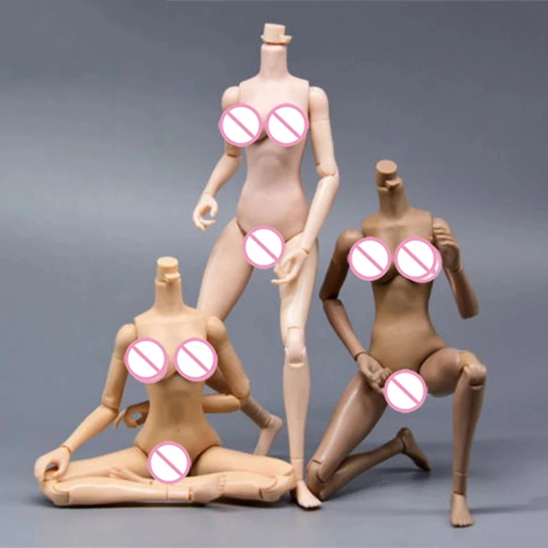 

1/6 Scale Fish Sitting Pale Suntan Yellow Skin Female Body Flexible Action Figure Middle Breast Model Fit KUMIK Head In Stock