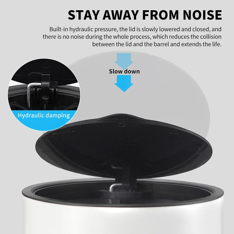 Мусорная корзина из нержавеющей стали Бытовая мусорная с крышкой|Мусорные баки| |