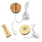 Декоративный светодиодный светильник из смолы и дерева, с подставкой, Хрустальное стекло, художественное украшение, светодиодный ночник