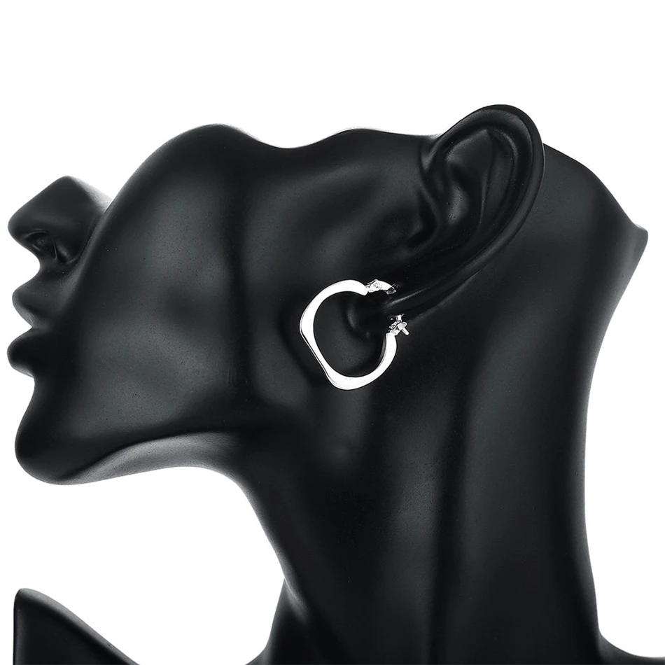 Женские круглые серьги кольца DOTEFFIL из серебра 925 пробы 20 мм|circle hoop earrings|hoop earrings for