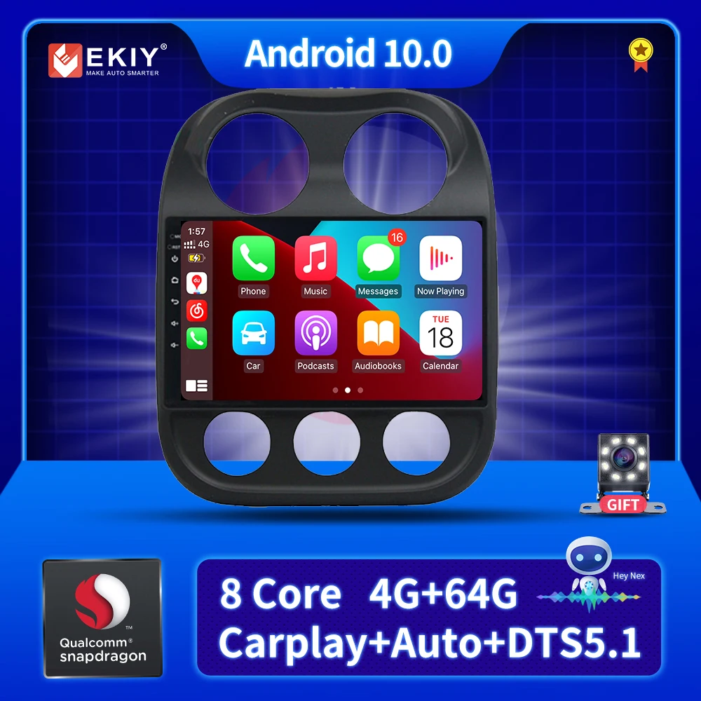

Автомагнитола на Android 10 с голосовым управлением, мультимедийная магнитола для Jeep Compass Patriot 2010-2016, GPS-навигация, 4G, Wi-Fi, автомобильный DVD-плеер на...