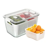 fridge storage box refrigerator fresh vegetable fruit boxes drain basket storage containers with lid kitchen tools organizer