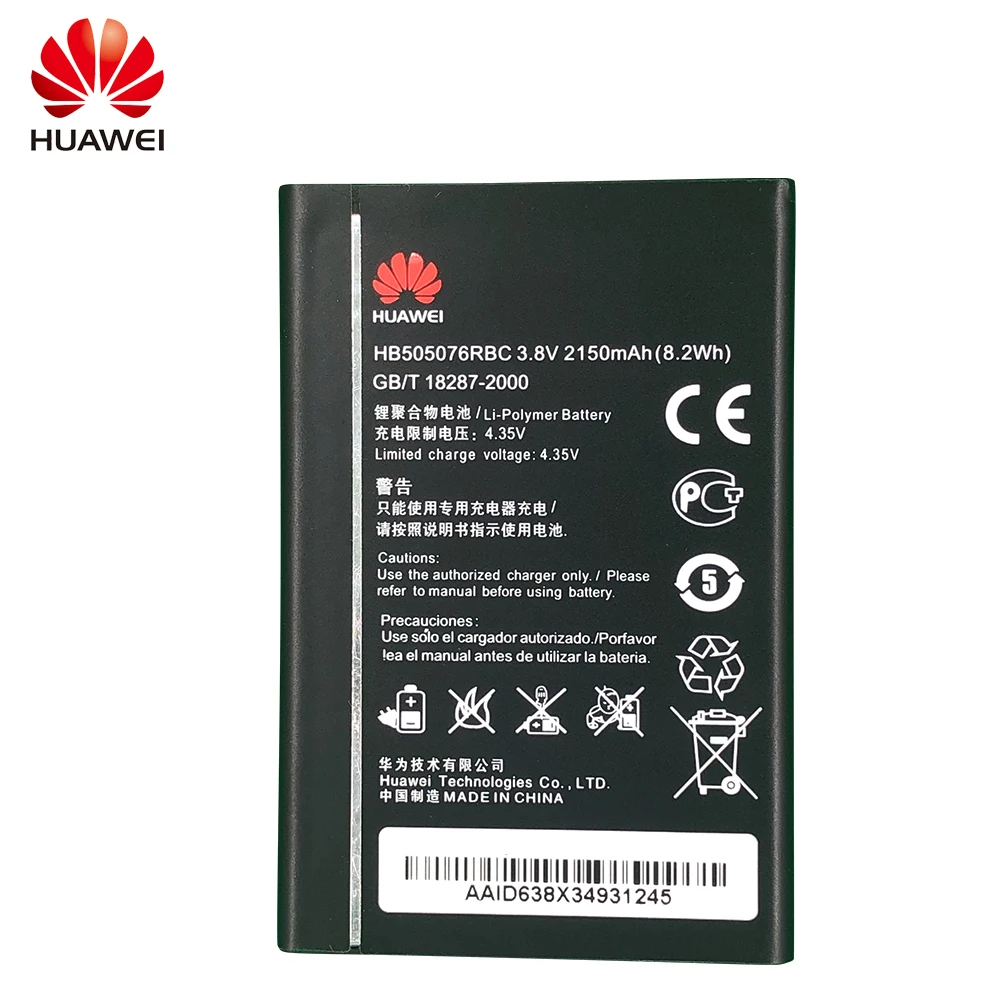 Аккумулятор 3 8 В 2150 мАч HB505076RBC для Huawei Ascend G527 A199 C8815 G606 G610 U20 G700 G710 G716 G610S/C/T