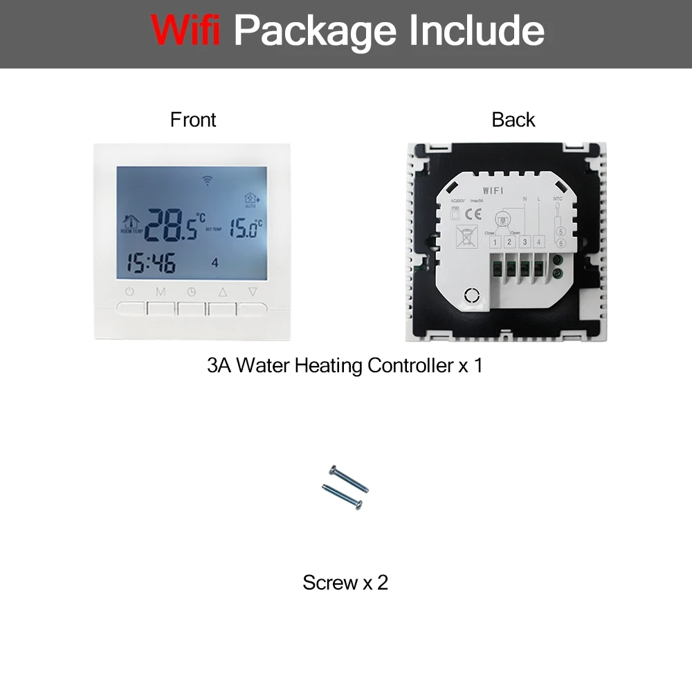 WIFI Smart Thermostat 16A AC220V Water/Electric Floor Heating Temperature Regulator Weekly Programmable Temperature Controller - Цвет: 3A Water Heating