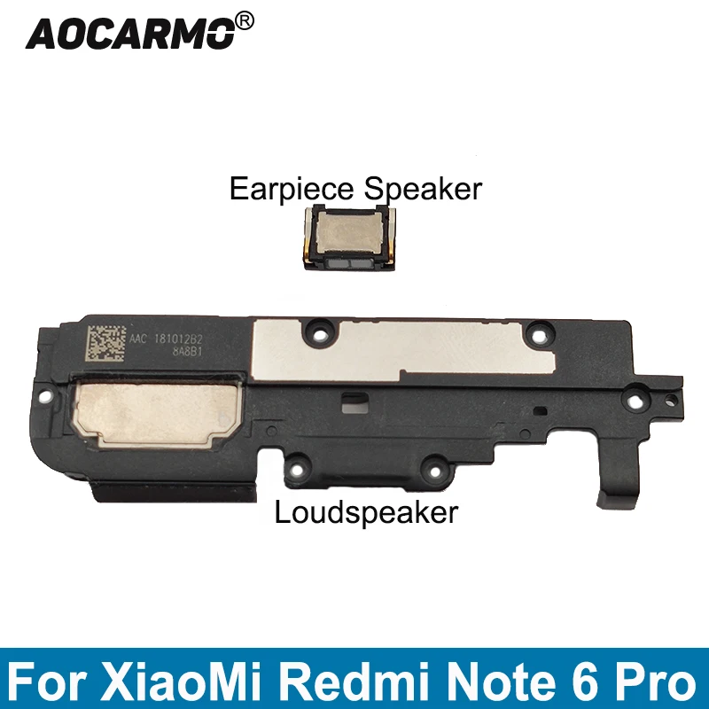 

Aocarmo Top Earpiece Ear Speaker Bottom Loudspeaker Flex Cable For XiaoMi Redmi Note 6 Pro 6Pro