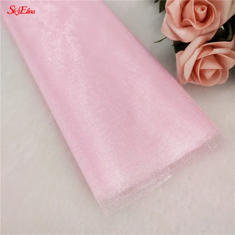 pink Тюль в рулоне 15 см* 5 м, 48 см* 5 м, юбка-пачка из органзы, украшение для детского душа, Свадебная вечеринка, арка, аксессуары для дверей с цветами, 7zSH015 - Цвет: pink