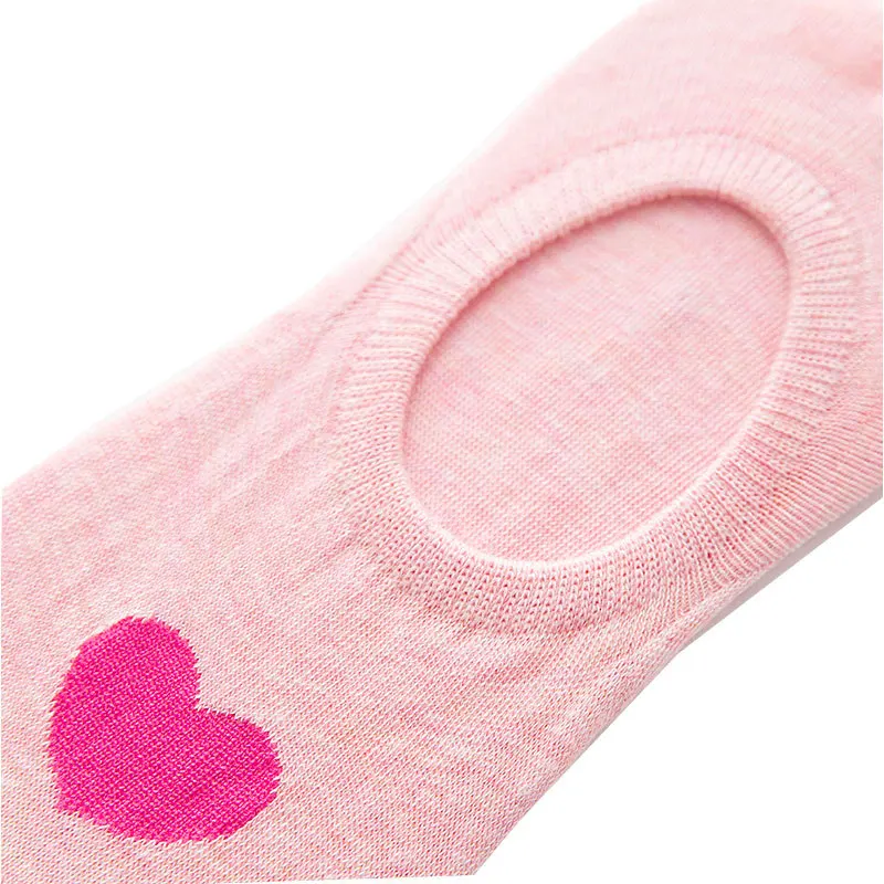 Женские Дышащие Короткие носки с принтом Love бесшовные Невидимые тапочки женские