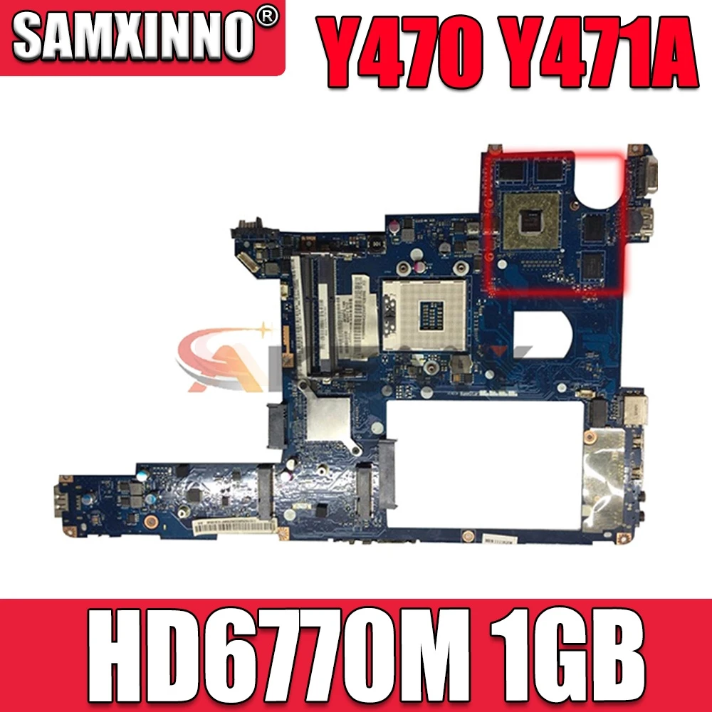 

Akemy For Lenovo Y470 Y471A Laptop Motherboard QIQY2 LA-6884P MAIN BOARD HM65 DDR3 HD6770M 1GB Video card