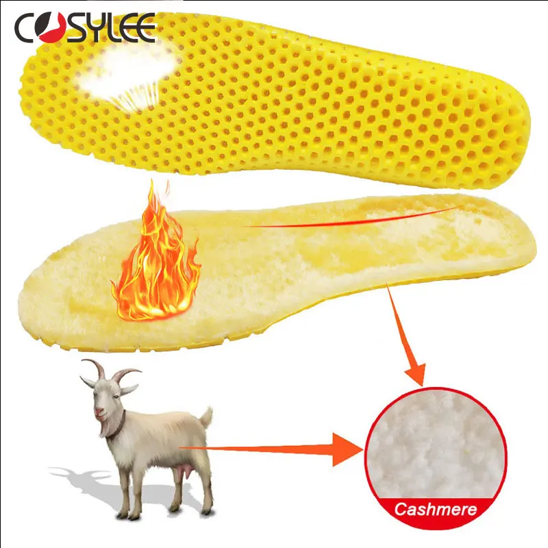 Keep Warm Heated Cashmere Thermal Insoles Thicken Soft Breat