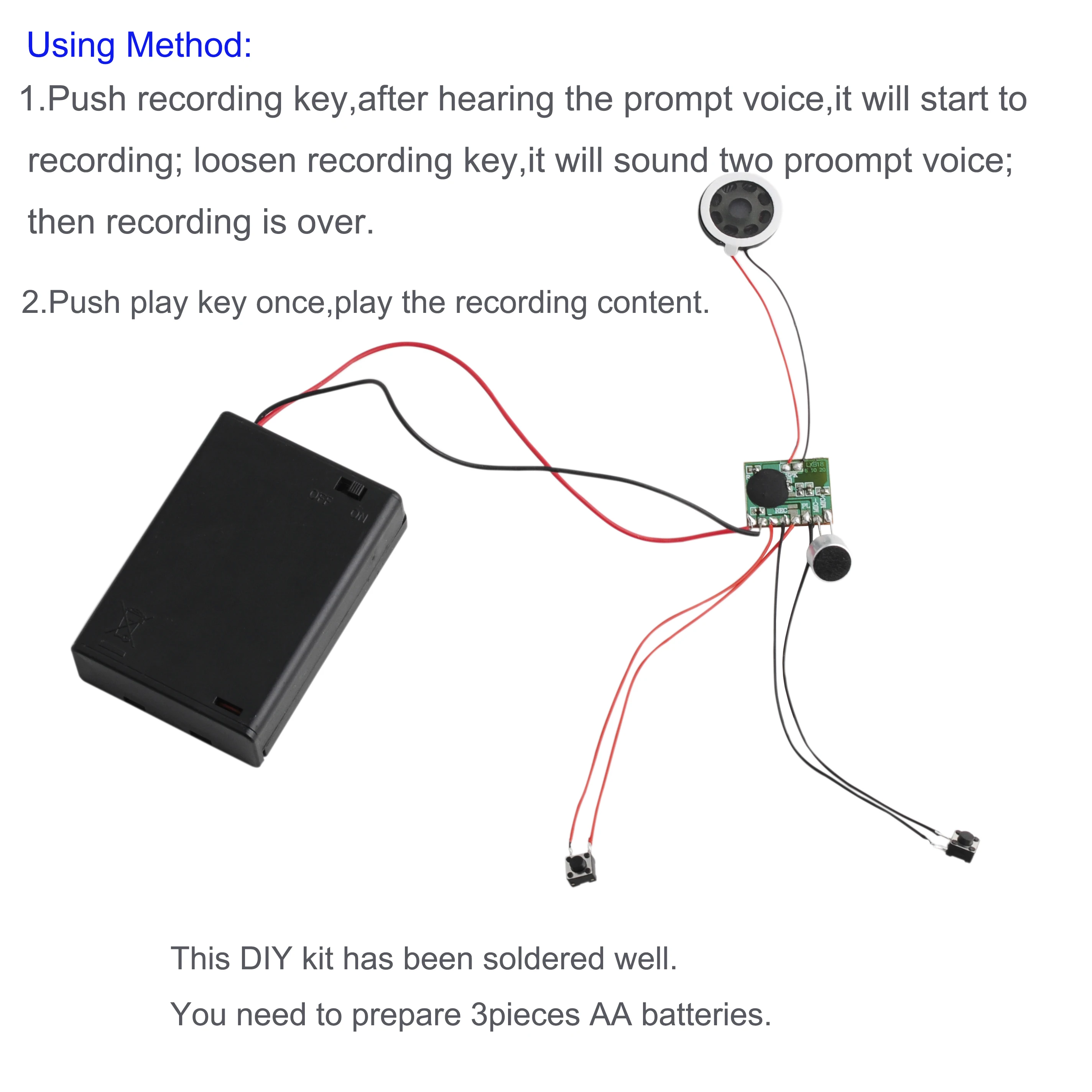 ISD1806 6S звукозаписываемый чип IC музыка говорящий Диктофон Голосовой модуль 8 Ом