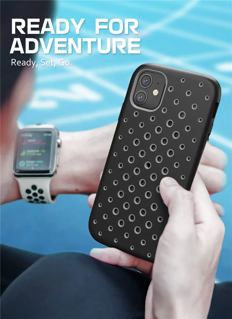 SUPCASE для iPhone 11 Case 6,"() UB Sport Premium Hybrid Жидкая силиконовая резина+ крышка ПК со встроенным протектором экрана