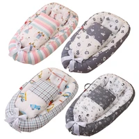 baby portable lounger travel napping baby nest with bow pillow infant newborn baby bassinet bed portable baby soft lounger