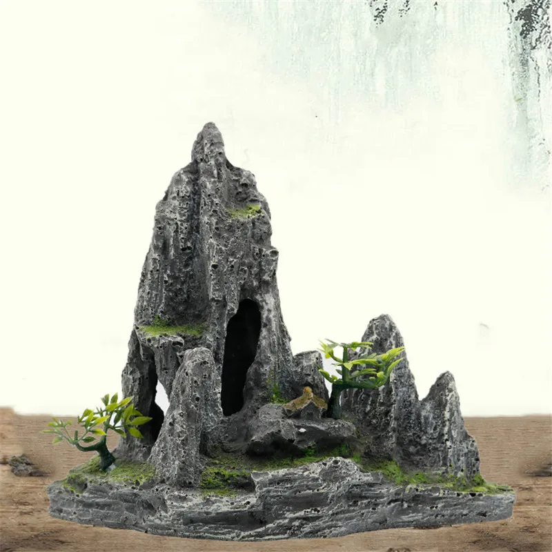 Aapet 1 шт. аксессуары для аквариума декорации Искусственный горный вид украшение |