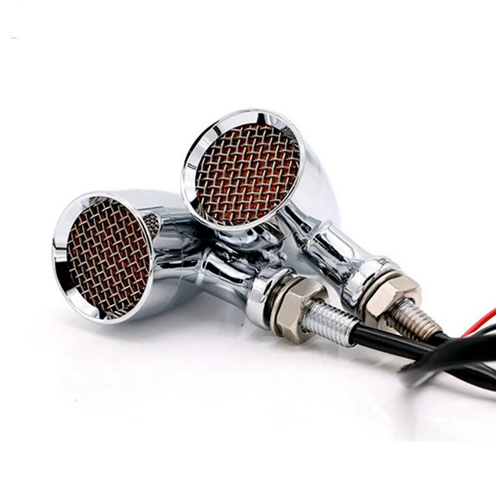 1 пара алюминиевых светодиодных сигналов поворота для мотоцикла в стиле ретро