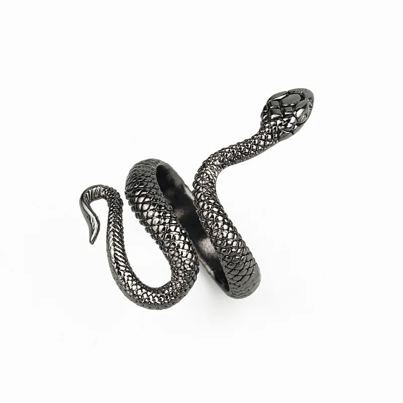 

European and American novelty creative spirit snake ring Gothic personality zodiac male open ring