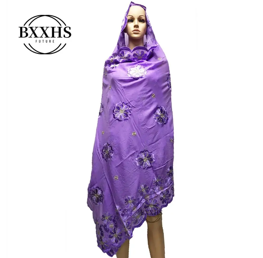 Африканская Женская шаль мусульманская вышивка хлопок шарф хиджаб