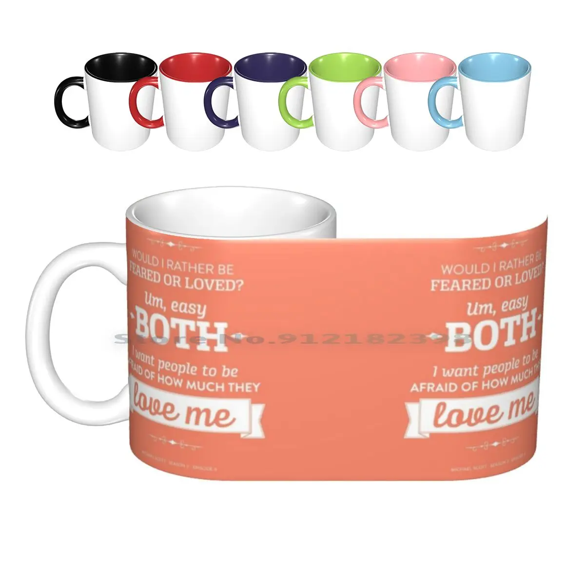 

Dunder Mifflin The Office - Michael Feared Or Loved Ceramic Mugs Coffee Cups Milk Tea Mug Graphic Design Jim Halpert Dwight