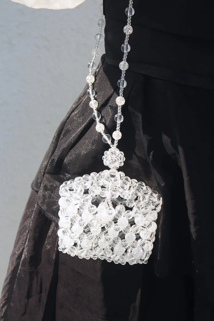 2020 Прозрачная женская сумка с бисером Маленькая кошелек роскошная карманами