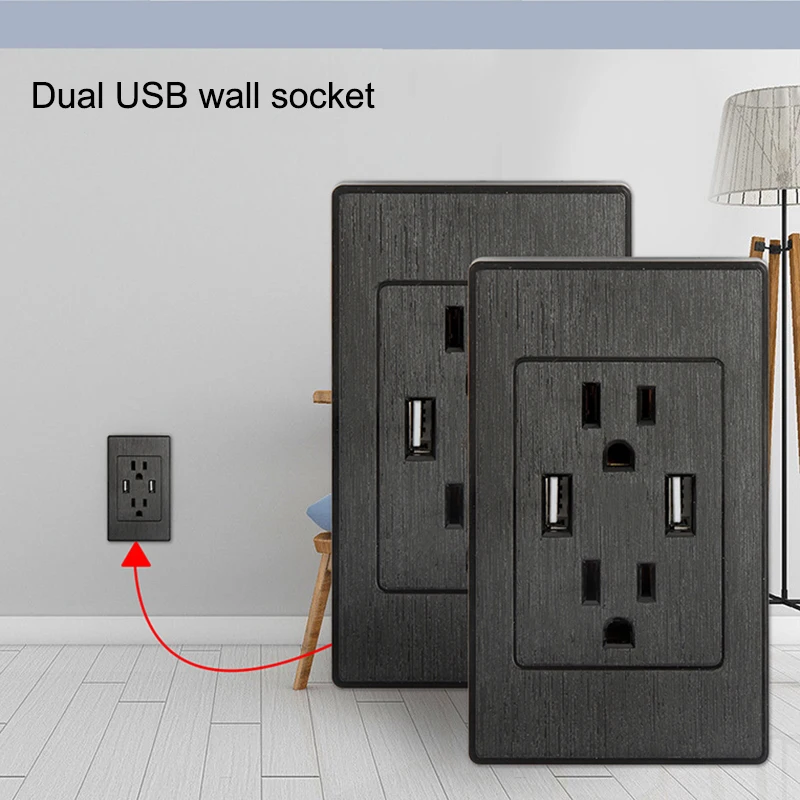 Настенная розетка с двумя USB-портами зарядное устройство переменного тока