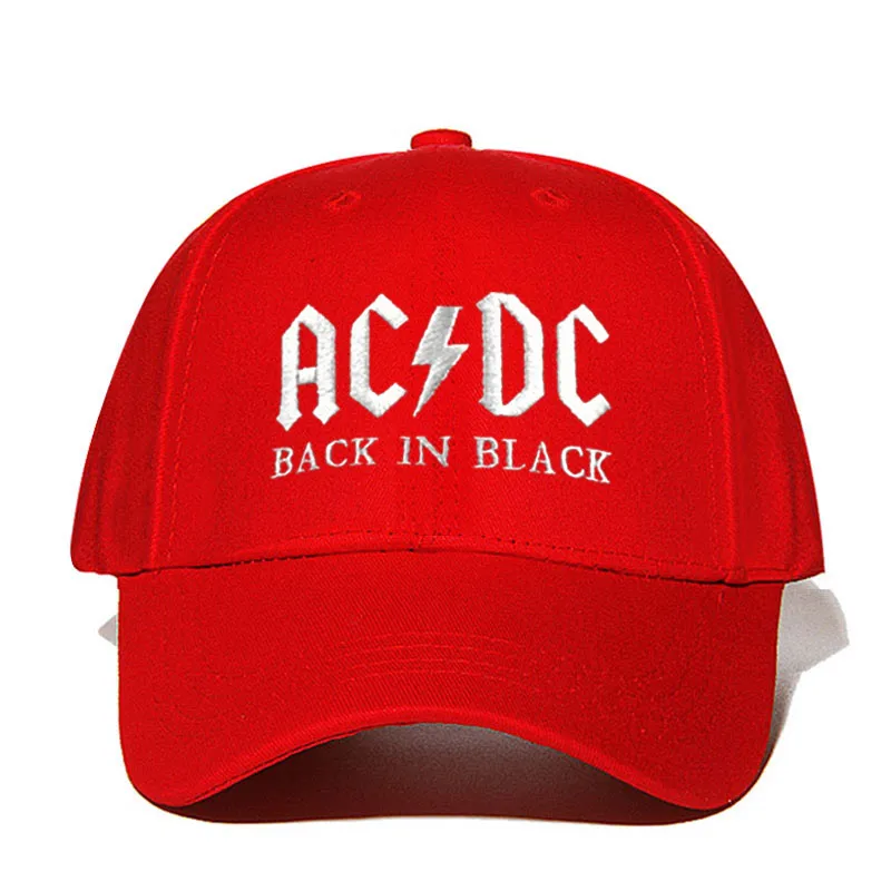 RED white Новинка, бейсболка с полосами AC/DC, кепка в стиле рок, хип-хоп, Мужская бейсболка acdc, Кепка с вышитыми буквами, Повседневная шляпа для диджея, рок, папы, Прямая поставка - Цвет: RED white